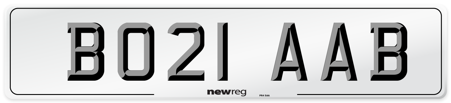 BO21 AAB Number Plate from New Reg